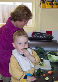 Zachary at work in the Kitchen